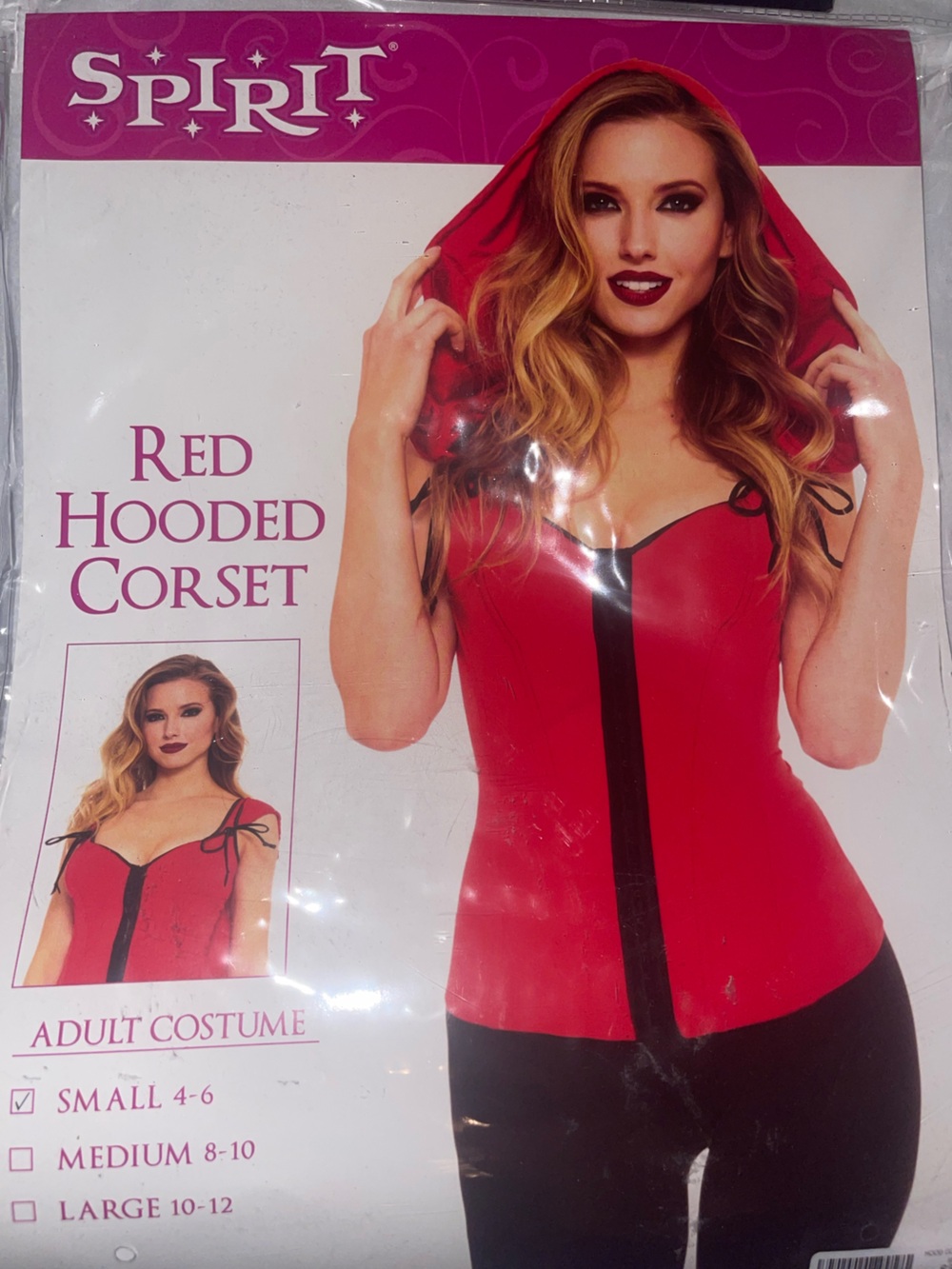 Spirit Red Hooded Corset Top Size S